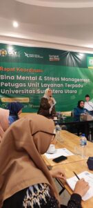 Read more about the article Rapat Koordinasi Bina Mental & Stress Management pada Petugas Unit Layanan Terpadu Universitas Sumatera Utara